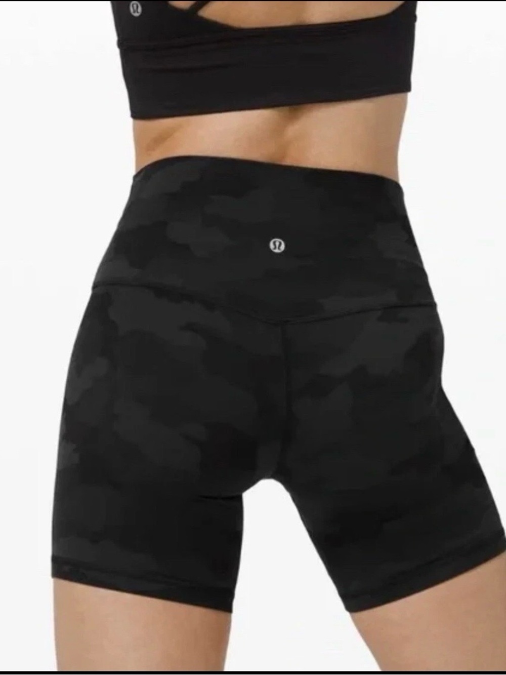 Lululemon Align Super High Rise Short 4”Camo Deep Coal Multi- Size 6